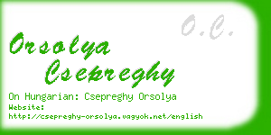 orsolya csepreghy business card